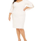 Calvin Klein Women's Plus Bell Sleeve Sheath Dress Pink Size 14W