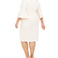 Calvin Klein Women's Plus Bell Sleeve Sheath Dress Pink Size 14W