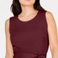 Charter Club Women's Tie Waist Midi Dress Red Size Large