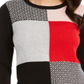 Charter Club Women's Patchwork Sweater Black Size Petite Large