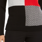 Charter Club Women's Patchwork Sweater Black Size Petite Large