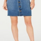 Style & Co Women's Button Front Denim Skirt Blue Size 14