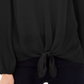 INC International Concepts Women's Tie Hem Top Black Size  Petite S