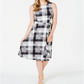 Charter Club Women's Plaid Midi Dress Black Size Large