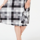 Charter Club Women's Plaid Midi Dress Black Size Large