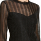 INC International Concepts Women's Metallic Illusion Ruffled Neck Top Black Size Petite L