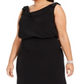 Adrianna Papell Women's Sleeveless Boat Neck Full Length Evening Sheath Dress Black Size 18