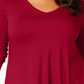 JM Collection Women's Plus  Handkerchief Hem Top Red Size 1X