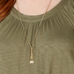 Style & Co Women's Tiered Flutter Blouse Green Size Small