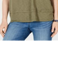 Style & Co Women's Tiered Flutter Blouse Green Size Small