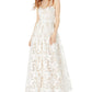 BCX Junior's Spaghetti Strap Full Length Fit Flare Formal Dress Beige Size 5