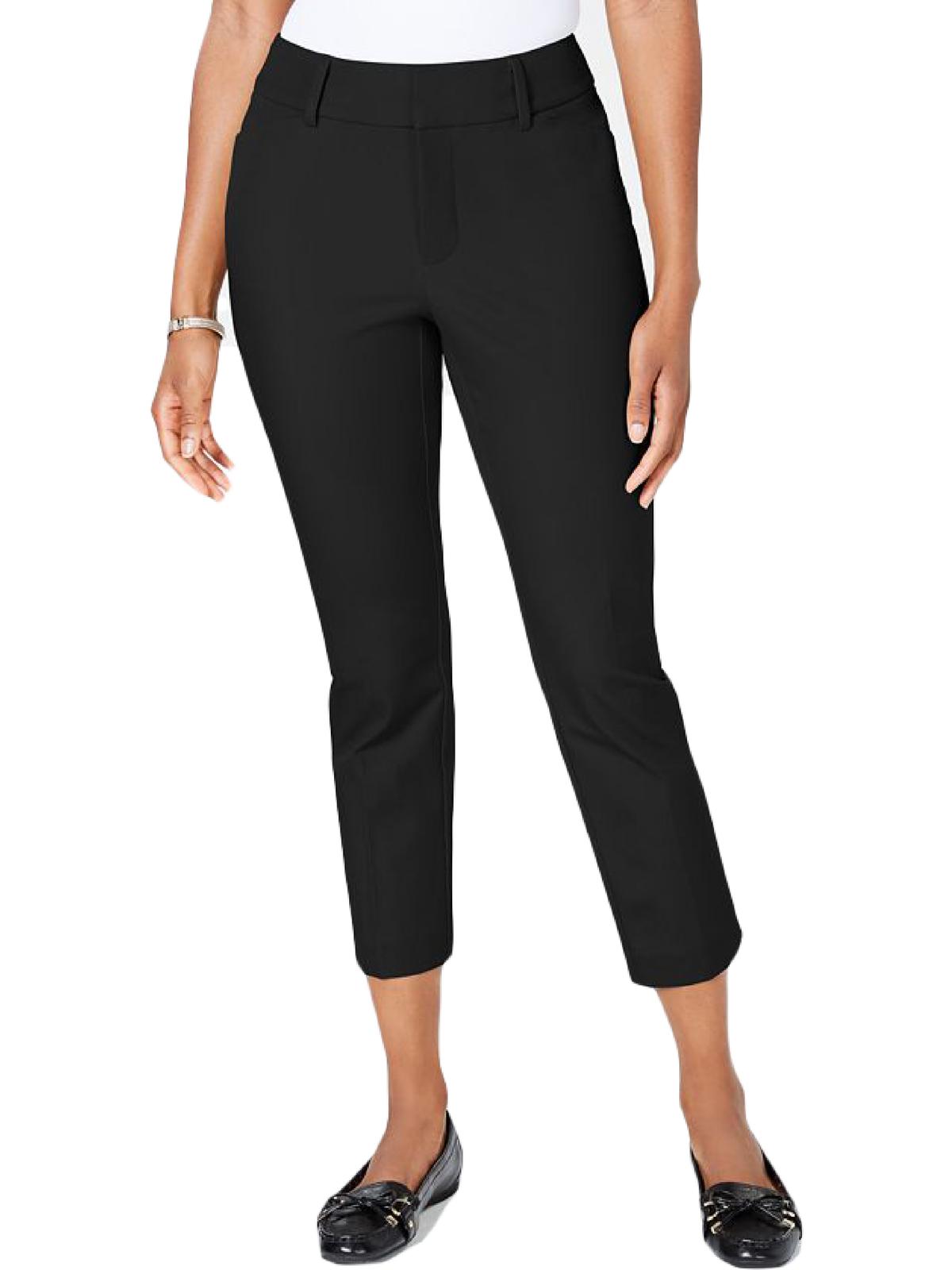 Charter Club Women's  Newport Tummy Control Cropped Pants Black Size 10 Petite