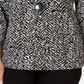 JM Collection Women's Petite Printed 3/4 Sleeve Jacket Black Size Petite S