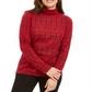 Karen Scott Women's Fair Isle Printed Turtleneck Top Red Size X-Small