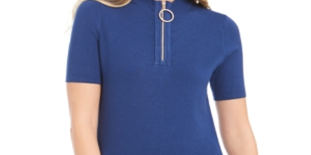 Calvin Klein Women's Mock Neck Top Blue Size X-Small