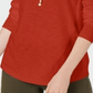 Style & Co Women's Long Sleeve Crewneck Top Orange Size Large