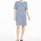 Karen Scott Women's Striped Shift Dress  Blue Size Medium