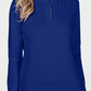Karen Scott Women's Cotton Mock Neck Pullover Blue Size -Petite L