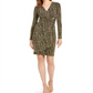 Calvin Klein Women's Metallic Wrap Dress Gold Size 10 Petite