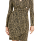 Calvin Klein Women's Metallic Wrap Dress Gold Size 10 Petite