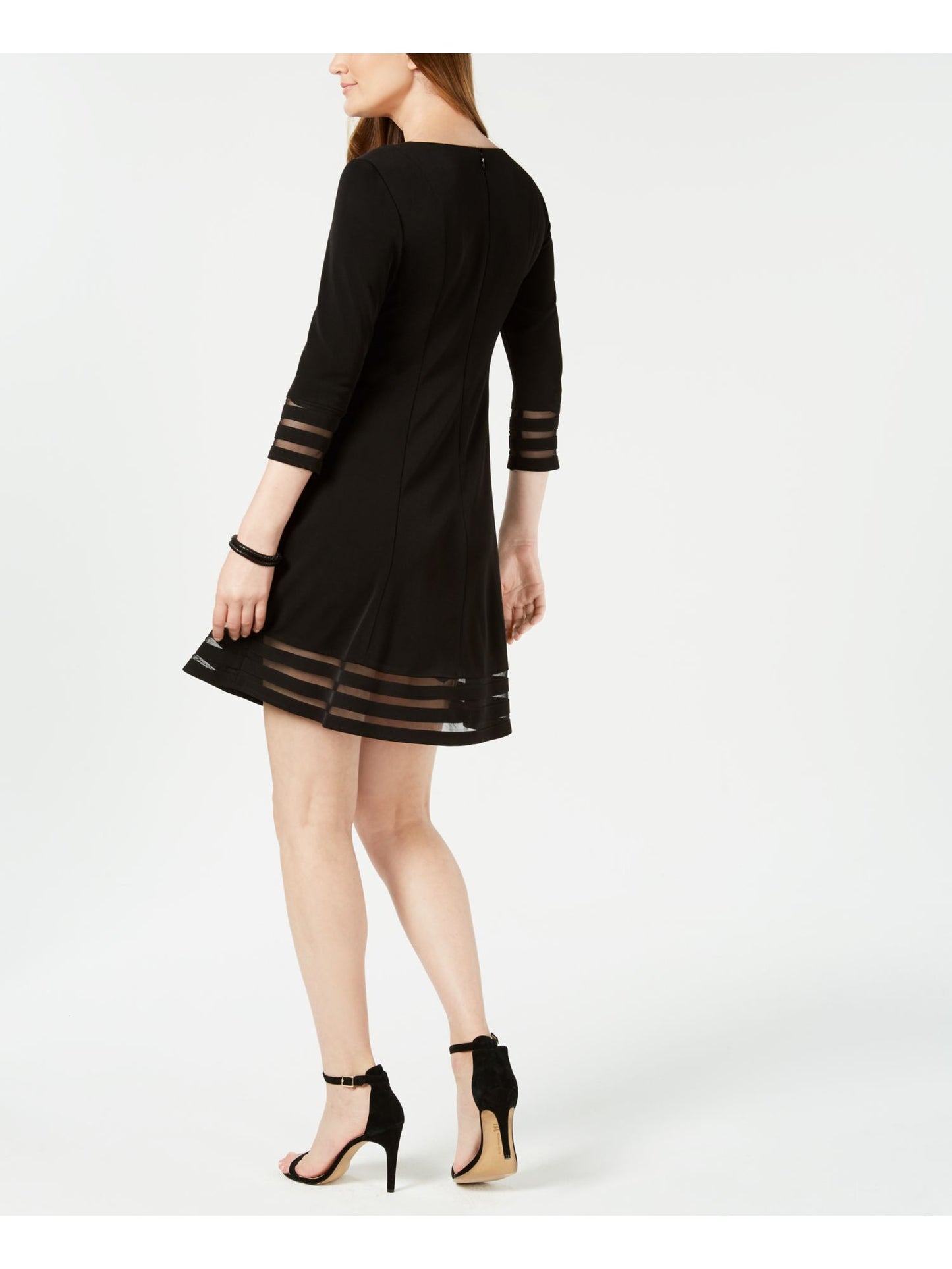 Jessica Howard Women's 3/4 Sleeve Above the Knee Dress Black Size 14 Petite