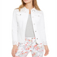 Charter Club Women's Eyelet TrimDenim Jacket White Size X-Small