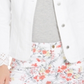 Charter Club Women's Eyelet TrimDenim Jacket White Size X-Small