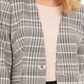 Calvin Klein Women's Collarless Plaid Blazer Pink Size 16