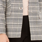 Calvin Klein Women's Collarless Plaid Blazer Pink Size 16