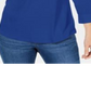 Karen Scott Women's Cotton Johnny Collar Utility Shirt Blue Size Large