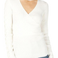 Hippie Rose Junior's Choker Neck Ribbed Sweater White Size M