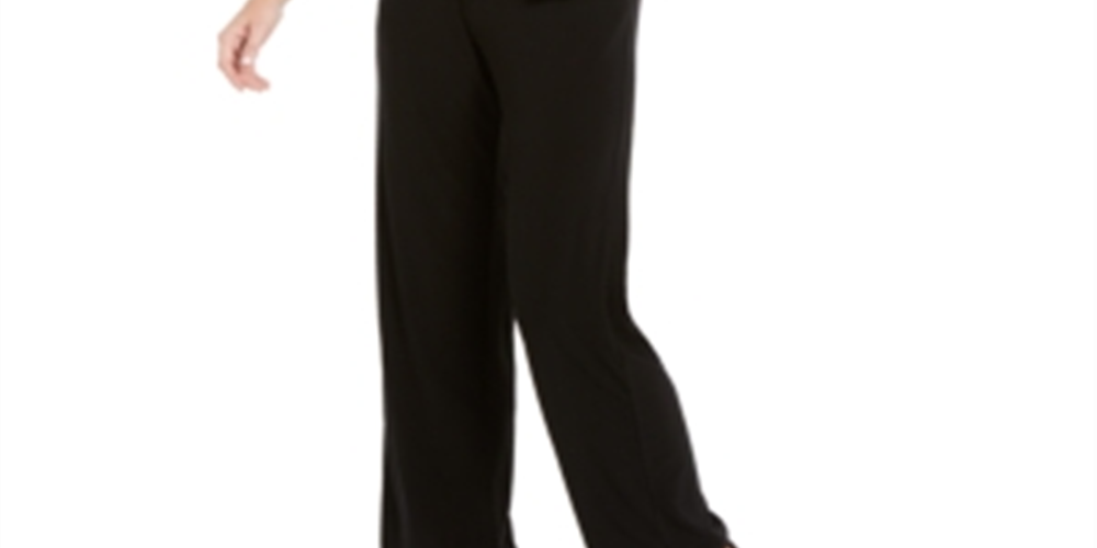 NY Collection Women's Puff Sleeve Jumpsuit Black Size Petite XS