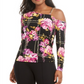 Thalia Sodi Women's Printed Asymmetric Chain Link Top Black Size Medium