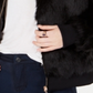 Say What? Women's Faux Fur Bomber Jacket Black Size Large