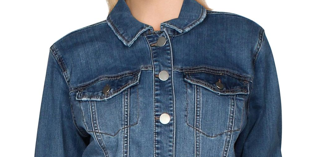 Maison Jules Women's Denim Jacket Blue Size Large