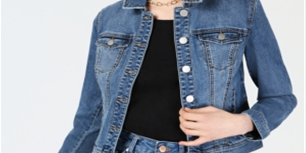 Maison Jules Women's Denim Jacket Blue Size Large