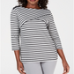 Karen Scott Women's Striped Top Black Size Petite Medium