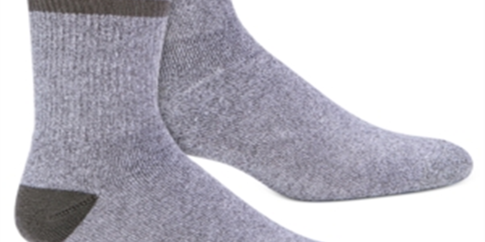 Timberland Men's Men's Marled Striped 2 Pack Boot Socks Gray Size  7-12