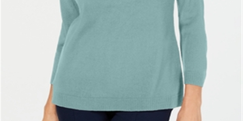 Karen Scott Women's V Neck Sweater Mint Size Medium