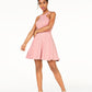 City Studios Women's Sleeveless Halter Short Fit Flare Party Dress Pink Size 0