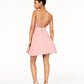 City Studios Women's Sleeveless Halter Short Fit Flare Party Dress Pink Size 0