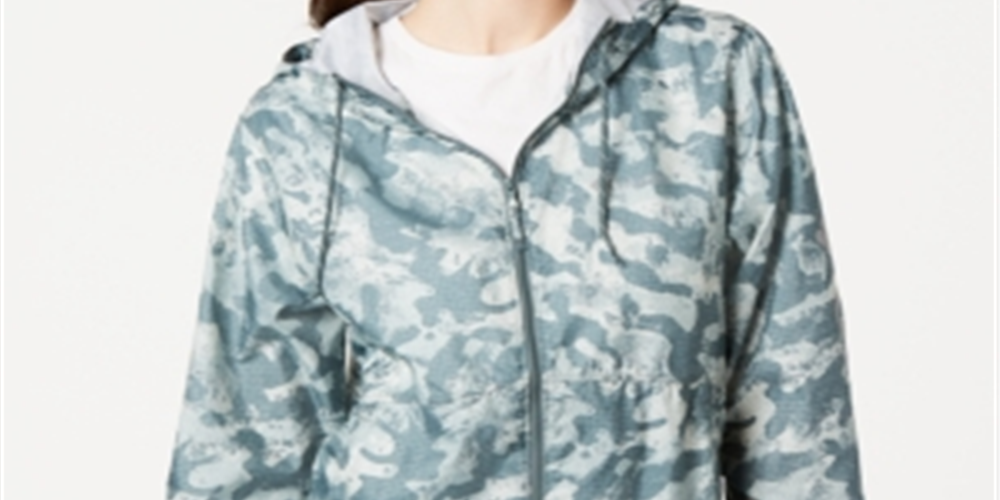 Columbia Women's Flash Forward Printed Windbreaker Green Size M