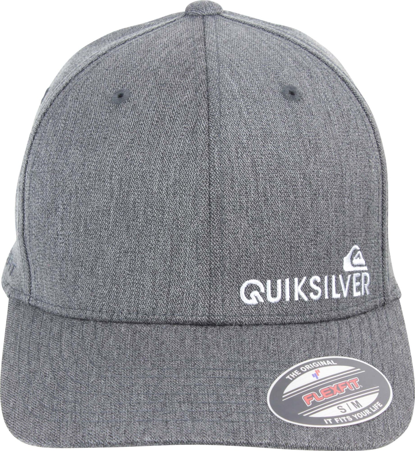Quiksilver Men's Sidestay Flexfit Baseball Cap Silver Gray Size SM