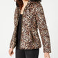 Celebrity Pink Junior's Leopard Print Puffer Coat With Faux Fur Trim Hood Brown Size XX-Large