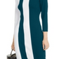 INC International Concepts Women's Colorblocked Sweater Dress Green Size Petite XL