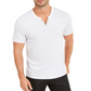 INC International Concepts Men's Striped Split Neck T-Shirt White Size Small