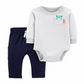 Carter's Boy's 2 Pc Bodysuit Set Baby Blue Size 9MOS