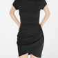 Planet Gold Women's Short Sleeve Short Body Con Cocktail Dress Black Size Large