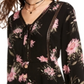 American Rag Junior's Printed Bell Sleeved Mini Dress Black Size Small