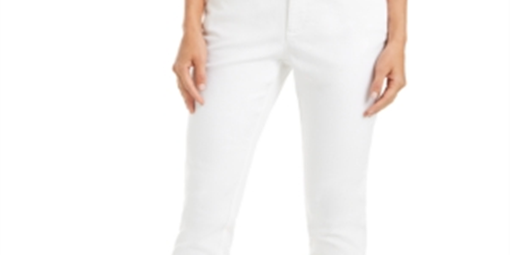 Charter Club Women's Eyelet Ankle Jeans White Size 4